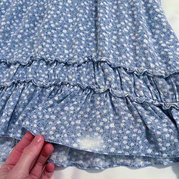 Sweet Pot Blue Floral Ruffle Mini Dress Size 10 - Picture 13 of 13